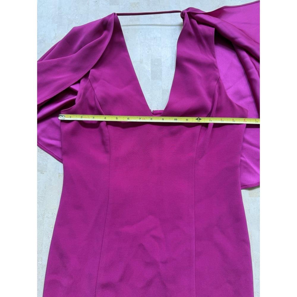Intermix Muller Caplet Cocktail Cape Dress Magenta Flutter Sleeve Size Small - Picture 3 of 8